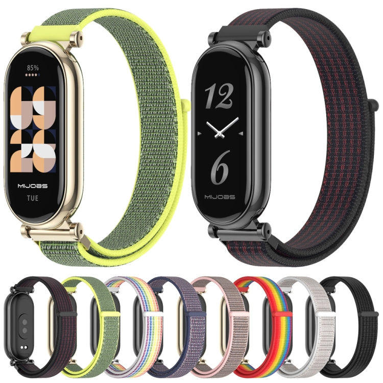 For Xiaomi Smart Band 10 / 9 / 8 Mijobs GT4 Breathable Nylon Loop Watch Band(Black)