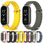 For Xiaomi Smart Band 10 / 9 / 8 Mijobs GT4 Marine Silicone Breathable Watch Band(Black Silver)