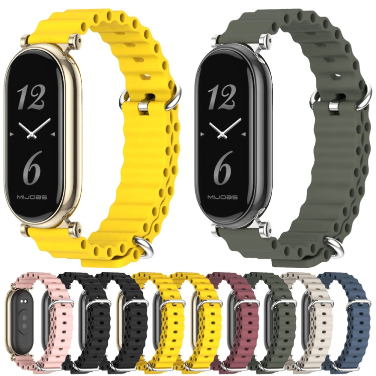 For Xiaomi Smart Band 10 / 9 / 8 Mijobs GT4 Marine Silicone Breathable Watch Band(Black Silver)