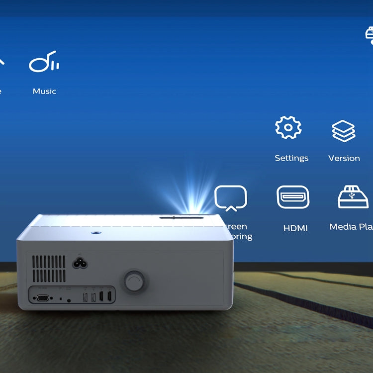 D4000 Android 9.0 1080P HD Home Portable LED Projector(UK Plug)