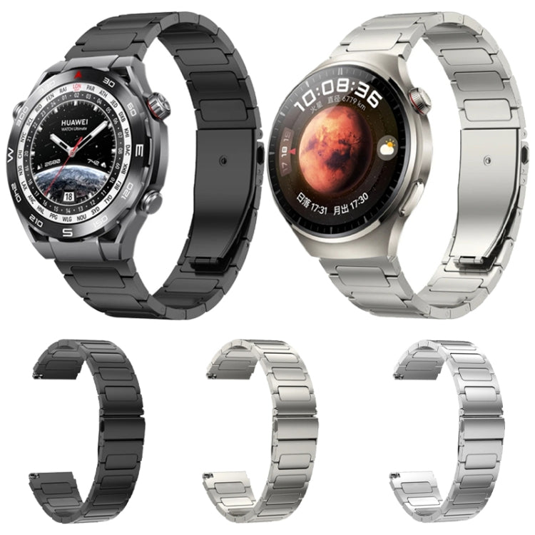 For Huawei Watch 4 / 4 Pro 22mm Flat Buckle Titanium Alloy Watch Band(Black)