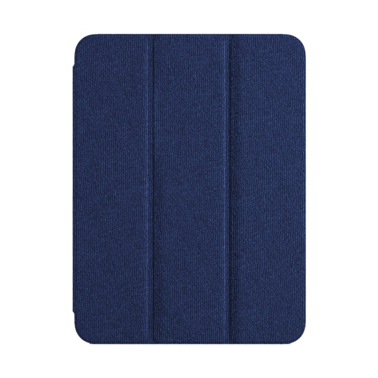 For iPad Pro 12.9 2022/2021/2020 ZGA Tri-Fold Voltage Smart Leather Tablet Case(Blue)