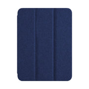 For iPad Pro 12.9 2022/2021/2020 ZGA Tri-Fold Voltage Smart Leather Tablet Case(Blue)