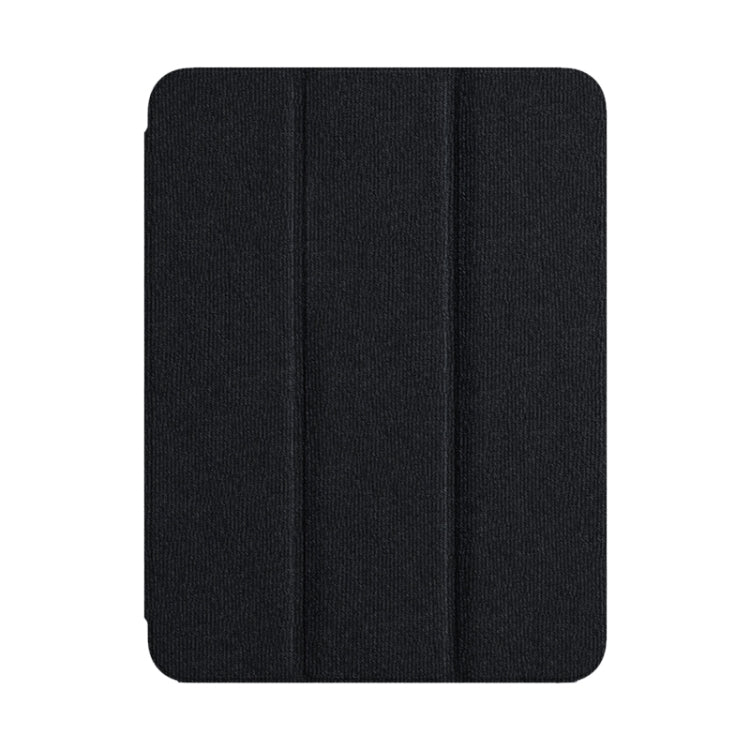 For iPad 10.2 2021/2020/2019 ZGA Tri-Fold Voltage Smart Leather Tablet Case(Black)