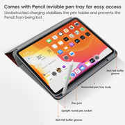 For iPad Pro 11 2022 / 2021 / 2020 ZGA Tri-Fold Voltage Smart Leather Tablet Case(Red)