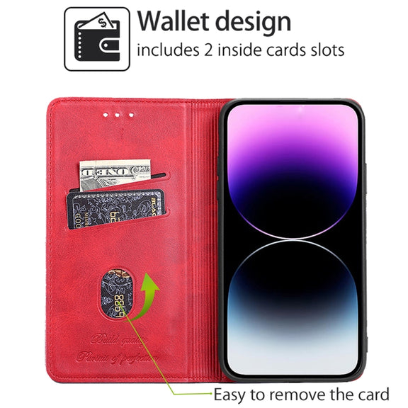 For Motorola Moto G Play 4G 2024 Cow Texture Magnetic Leather Phone Case(Red)