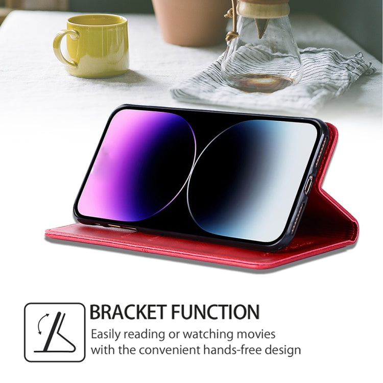 For Motorola Moto G Play 4G 2024 Cow Texture Magnetic Leather Phone Case(Red)