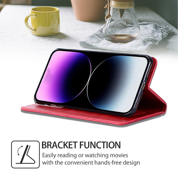 For Motorola Moto G Play 4G 2024 Cow Texture Magnetic Leather Phone Case(Red)