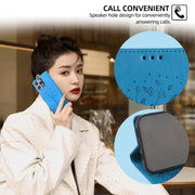 For Realme C53 4G / Narzo N53 4G Tree & Deer Embossed Leather Phone Case(Blue)