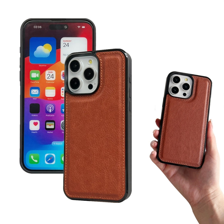 For iPhone 16 Pro Max Multifunctional Seven Cards Wallet Leather Phone Case(Brown)