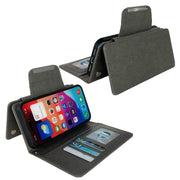 For iPhone 16 Multifunctional 7-Cards Wallet Leather Phone Case(Grey)