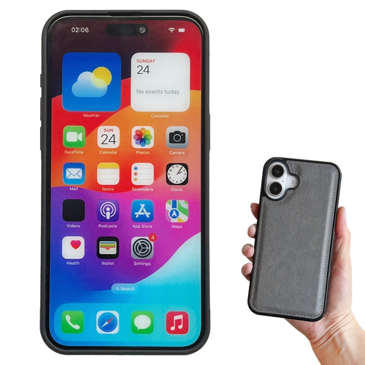 For iPhone 16 Multifunctional 7-Cards Wallet Leather Phone Case(Grey)