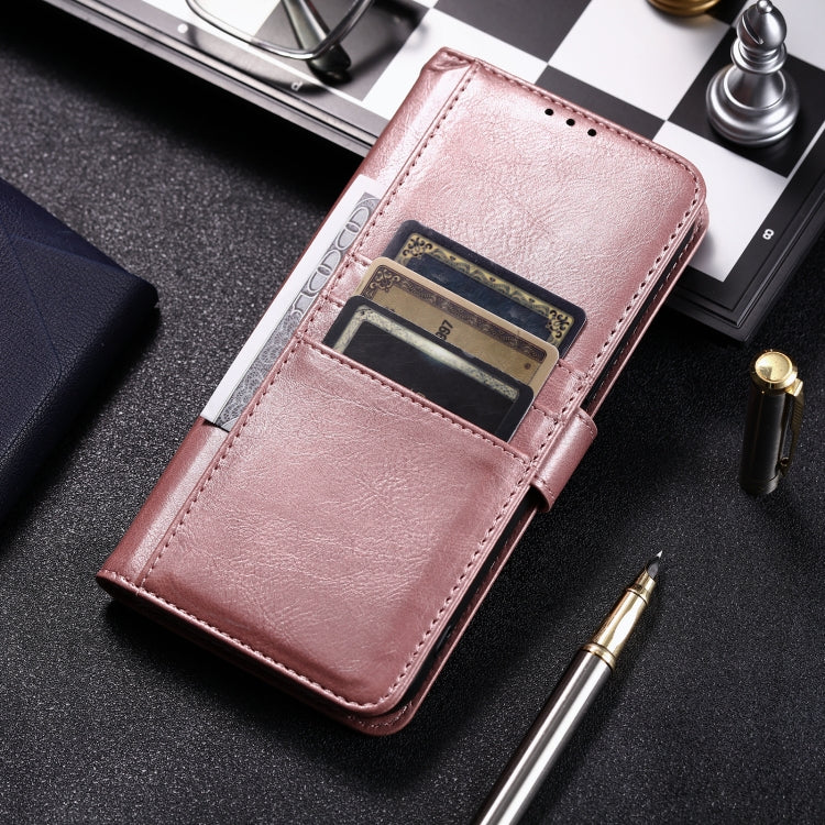 For iPhone 16 Pro Max Simple 6-Card Wallet Leather Phone Case(Rose Gold)