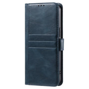 For iPhone 16e Simple 6-Card Wallet Leather Phone Case(Navy Blue)