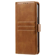 For iPhone 16e Simple 6-Card Wallet Leather Phone Case(Brown)