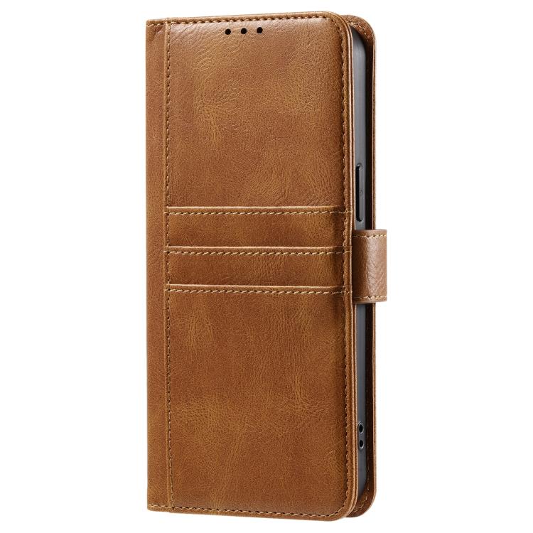 For iPhone 16e Simple 6-Card Wallet Leather Phone Case(Brown)
