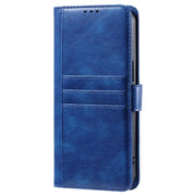 For iPhone 16e Simple 6-Card Wallet Leather Phone Case(Blue)