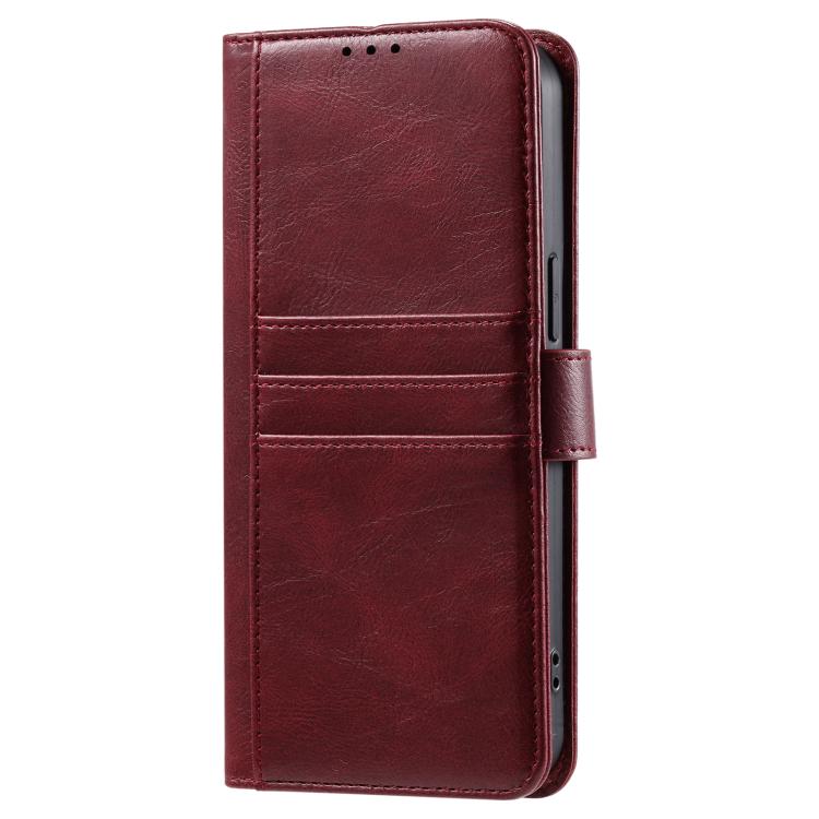 For iPhone 16e Simple 6-Card Wallet Leather Phone Case(Wine Red)