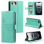 For iPhone 16e Simple 6-Card Wallet Leather Phone Case(Green)