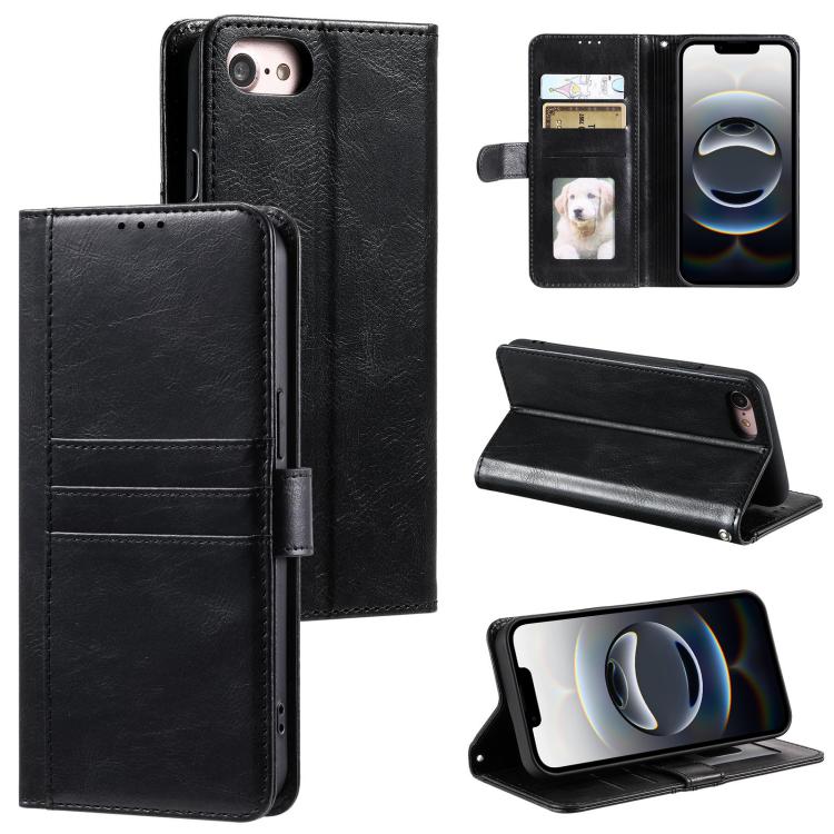 For iPhone 16e Simple 6-Card Wallet Leather Phone Case(Black)
