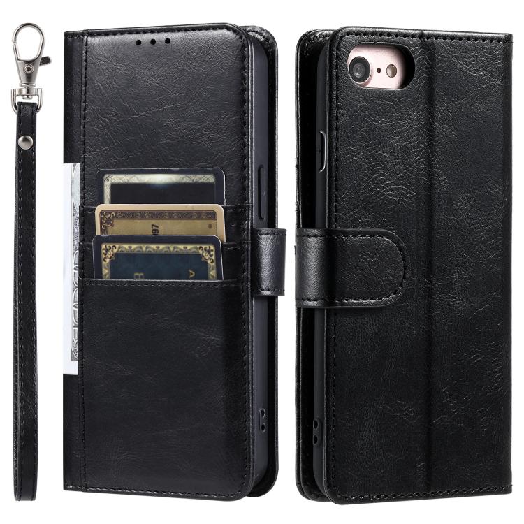 For iPhone 16e Simple 6-Card Wallet Leather Phone Case(Black)