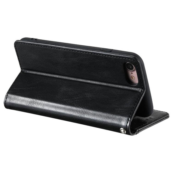 For iPhone 16e Simple 6-Card Wallet Leather Phone Case(Black)