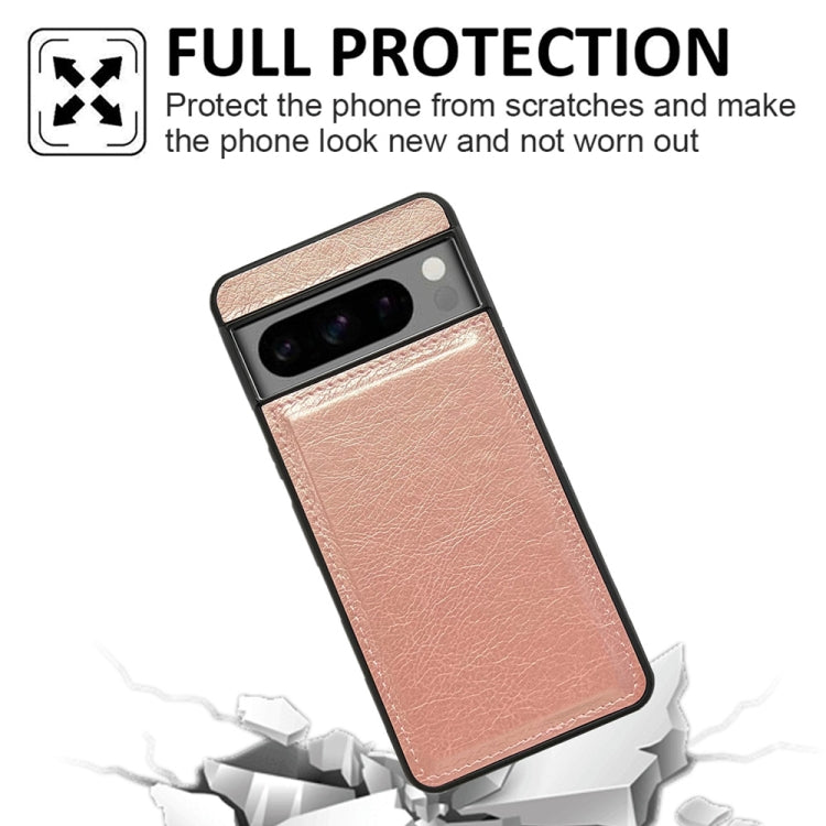 For Google Pixel 9 / Pixel 9 Pro Cowhide Texture Back Cover Phone Case(Rose Gold)