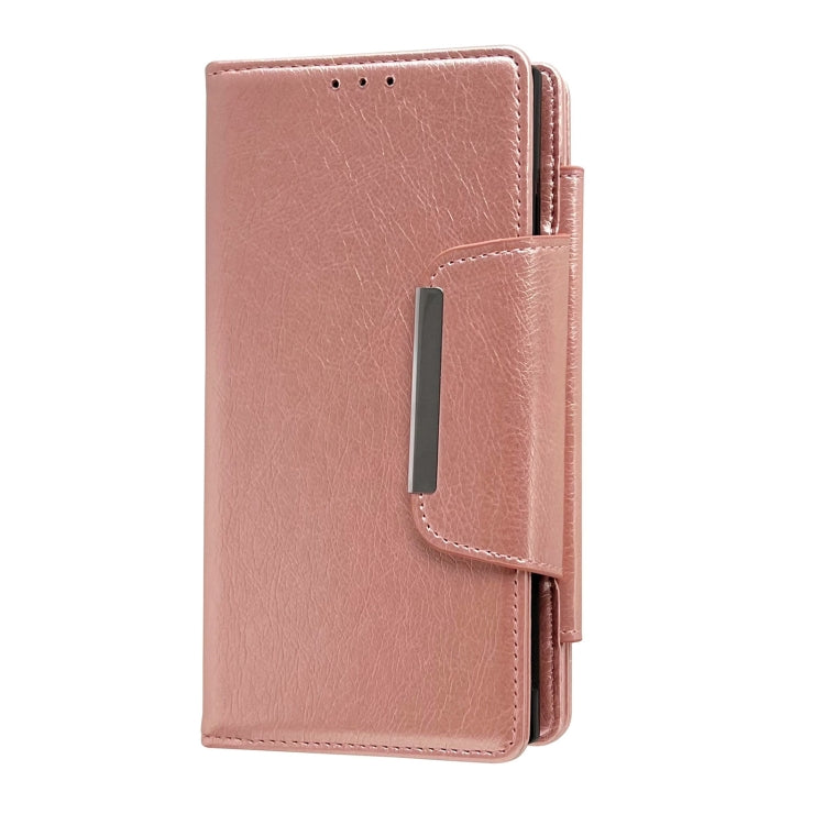 For Google Pixel 8a Multifunctional 7-Card Wallet Leather Phone Case(Rose Gold)