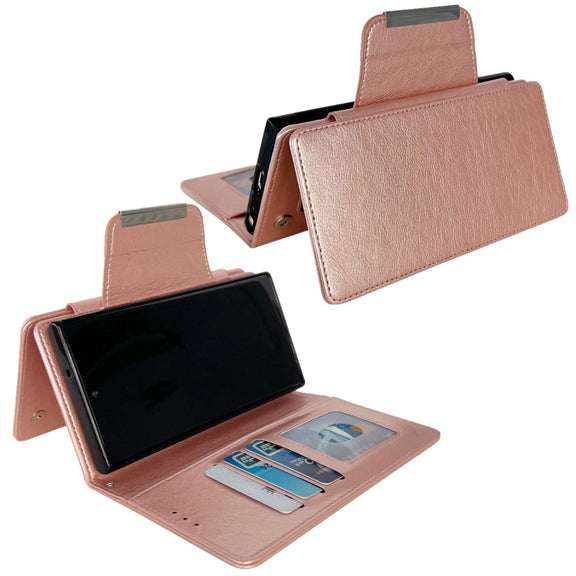 For Google Pixel 8a Multifunctional 7-Card Wallet Leather Phone Case(Rose Gold)