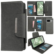 For Google Pixel 7a Multifunctional 7-Card Wallet Leather Phone Case(Grey)