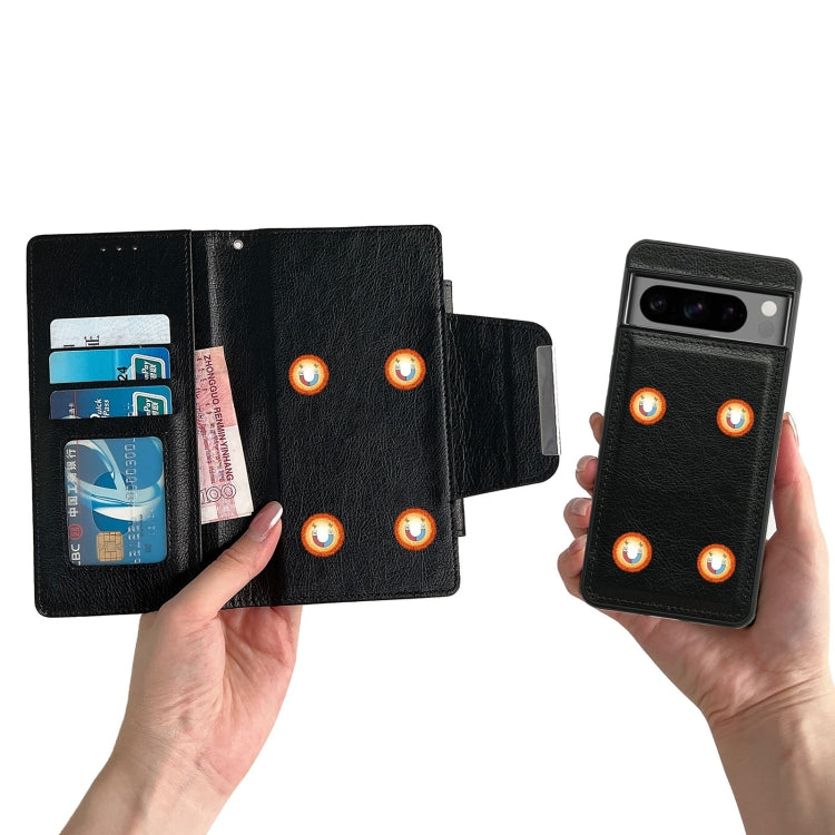 For Google Pixel 7 Pro Multifunctional 7-Card Wallet Leather Phone Case(Black)