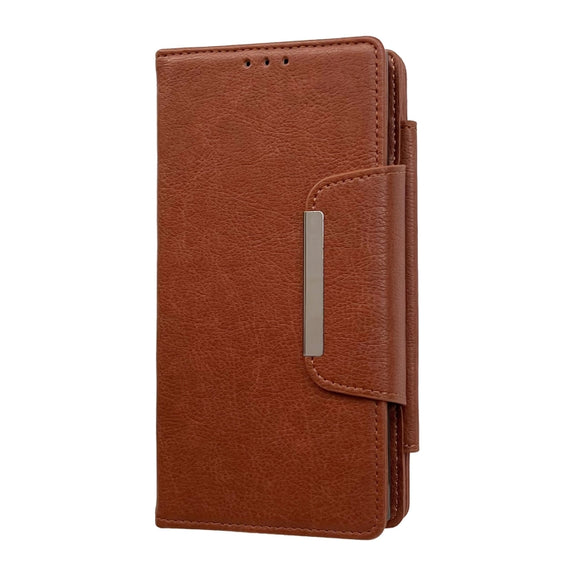 For Google Pixel 7 Multifunctional 7-Card Wallet Leather Phone Case(Brown)