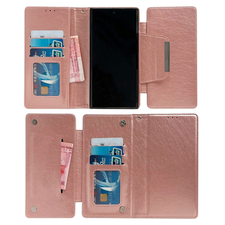 For Google Pixel 6a Multifunctional 7-Card Wallet Leather Phone Case(Rose Gold)