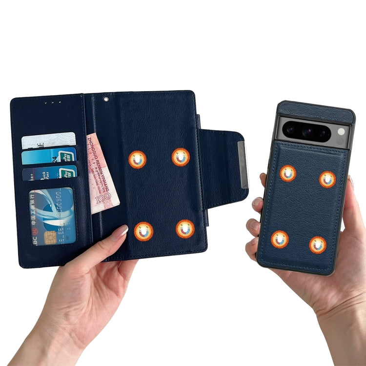 For Google Pixel 6a Multifunctional 7-Card Wallet Leather Phone Case(Royal Blue)