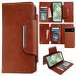 For Google Pixel 6a Multifunctional 7-Card Wallet Leather Phone Case(Brown) - Google Cases by PMC TechLife | Online Shopping South Africa | PMC TechLife | Buy Now Pay Later Mobicred
