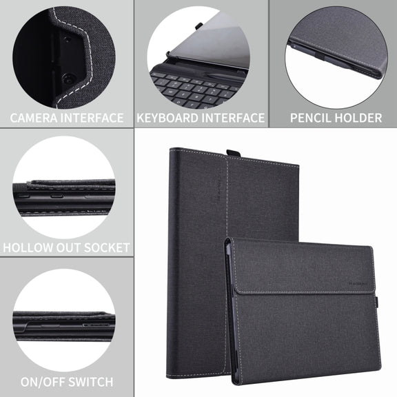 For Microsoft Surface Pro 10 Cloth Texture PC Tablet Protective Case(Black)