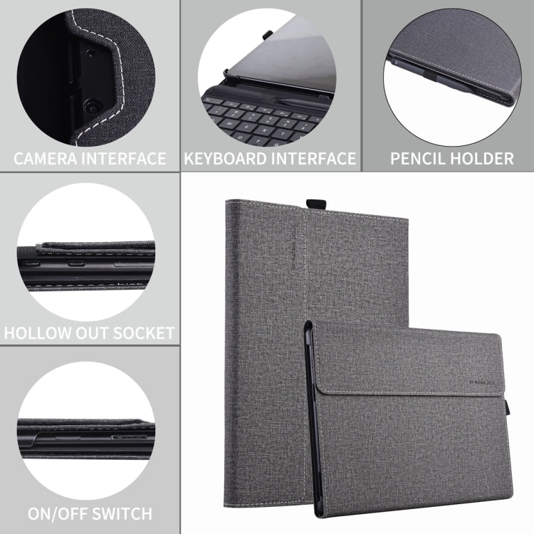 For Microsoft Surface Pro 10 Cloth Texture PC Tablet Protective Case(Light Grey)