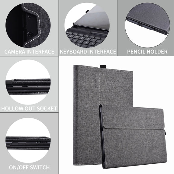 For Microsoft Surface Pro 10 Cloth Texture PC Tablet Protective Case(Light Grey)
