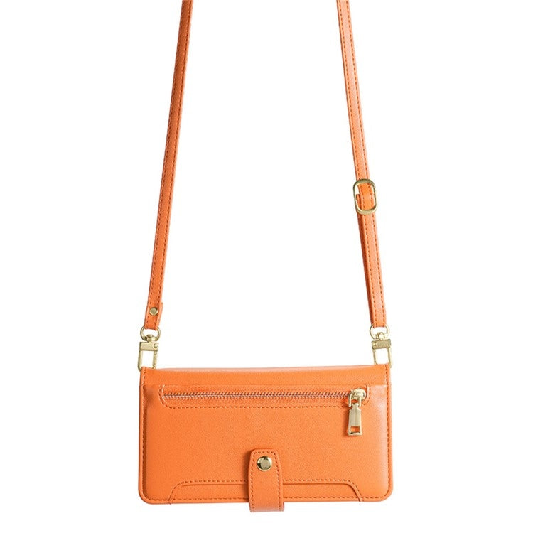 For Motorola Edge 50 5G Sheep Texture Cross-body Zipper Wallet Leather Phone Case(Orange)
