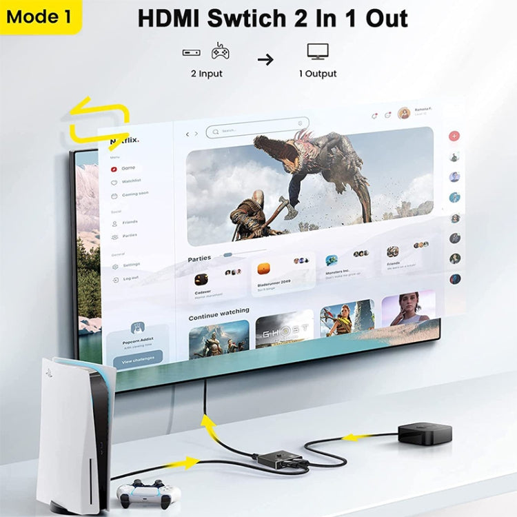 OZ 8K 60Hz 2 in 1 Out Two Ways HDMI Switcher