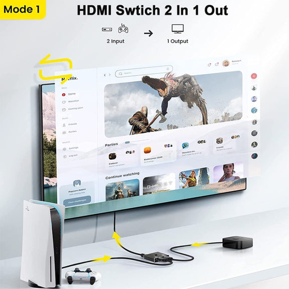OZ 8K 60Hz 2 in 1 Out Two Ways HDMI Switcher