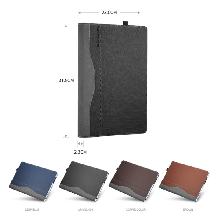 For Microsoft Surface Laptop 6 15 inch Laptop PU Leather Protective Case(Space Ash)