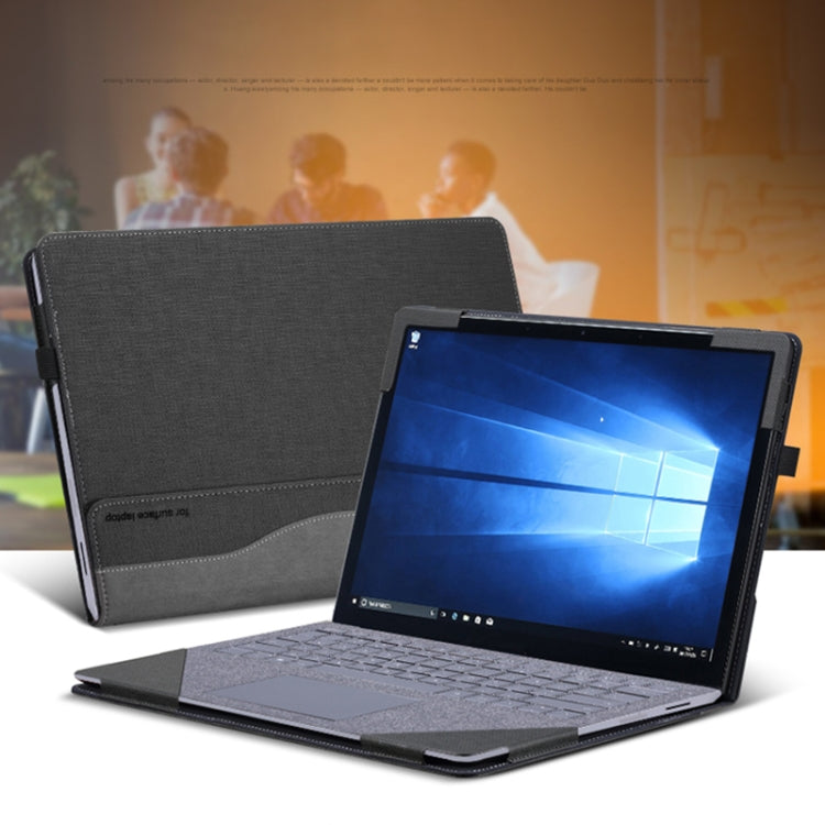 For Microsoft Surface Laptop 6 15 inch Laptop PU Leather Protective Case(Space Ash)