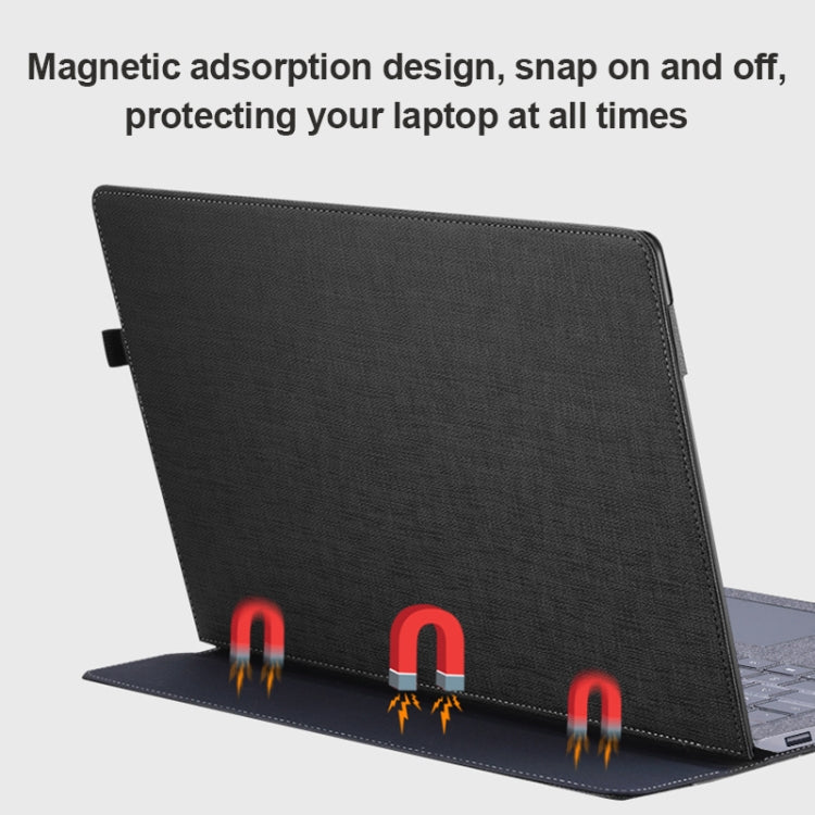 For Microsoft Surface Laptop 6 15 inch Laptop PU Leather Protective Case(Space Ash)