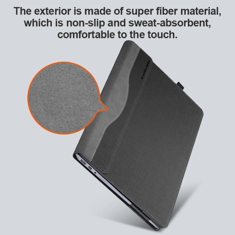 For Microsoft Surface Laptop 6 15 inch Laptop PU Leather Protective Case(Space Ash)