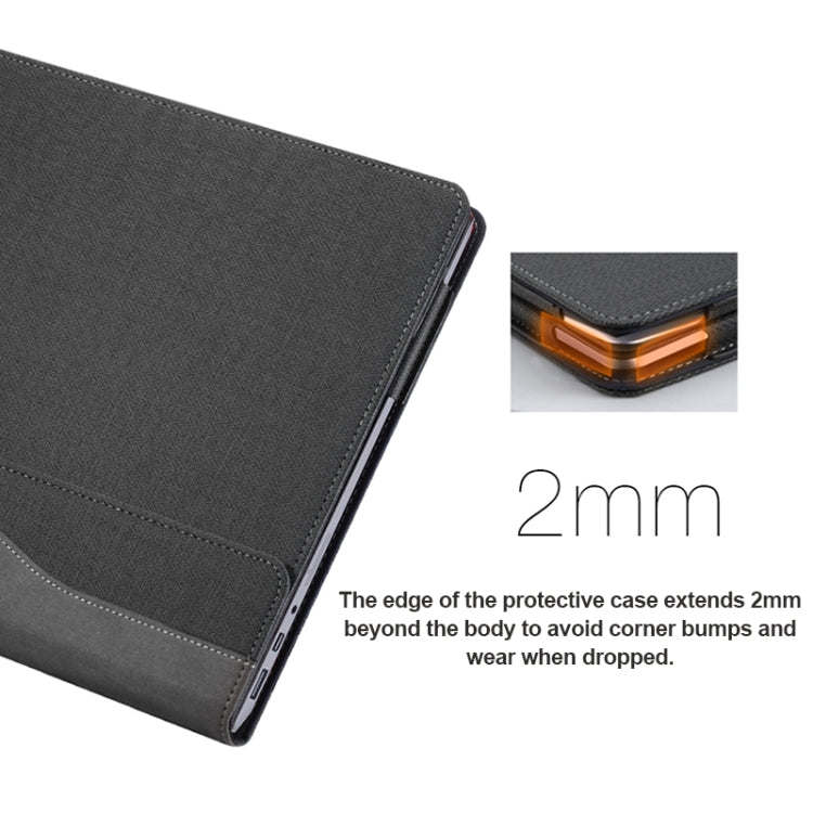For Microsoft Surface Laptop 6 15 inch Laptop PU Leather Protective Case(Space Ash)
