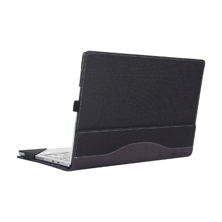 For Microsoft Surface Laptop 6 15 inch Cloth Texture Laptop Leather Case With Stand Function(Black)