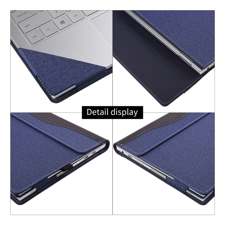 For Microsoft Surface Laptop 6 15 inch Cloth Texture Laptop Leather Case With Stand Function(Blue)