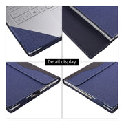 For Microsoft Surface Laptop 6 15 inch Cloth Texture Laptop Leather Case With Stand Function(Blue)