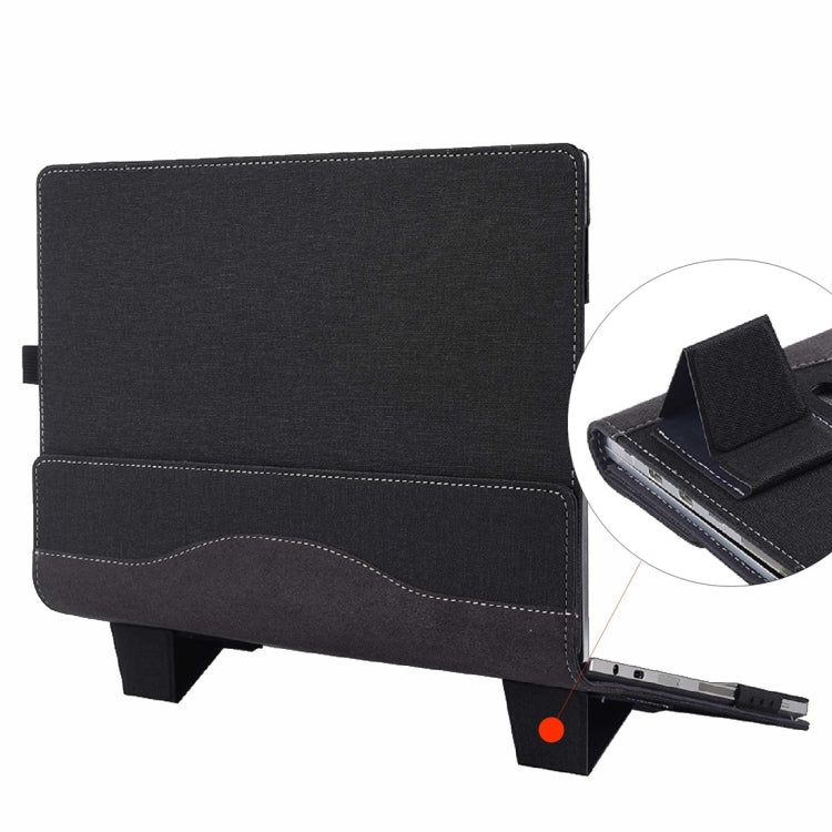 For Microsoft Surface Laptop 6 13.5 inch Cloth Texture Laptop Leather Case With Stand Function(Black)